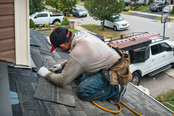 Professional Roof Installation technician working in Riverside, CT